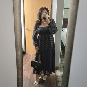 OPT Summer Night's Classic Smocked Midi Dress